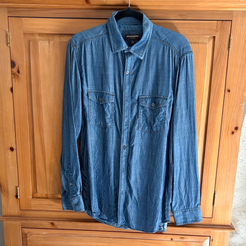 Johnston & Murphy Denim Button-Up Shirt